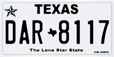 TX license plate DAR8117