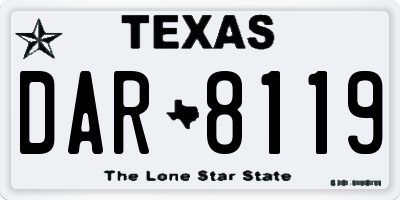 TX license plate DAR8119