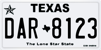 TX license plate DAR8123