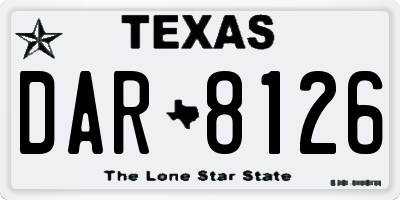 TX license plate DAR8126