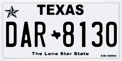 TX license plate DAR8130
