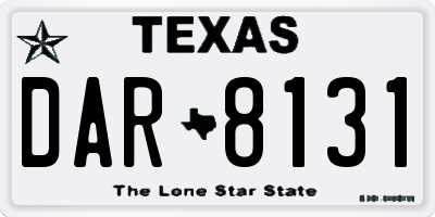 TX license plate DAR8131