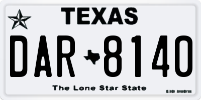 TX license plate DAR8140