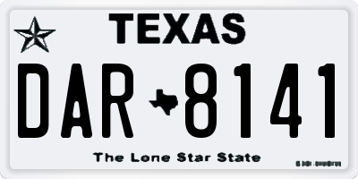 TX license plate DAR8141