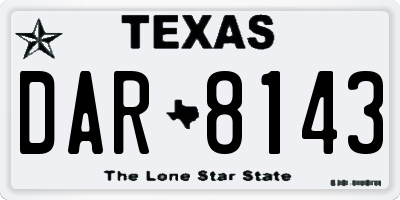 TX license plate DAR8143