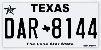 TX license plate DAR8144