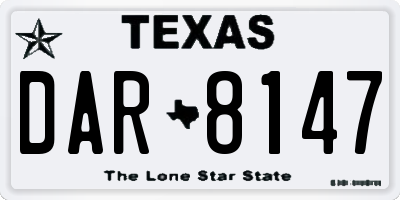 TX license plate DAR8147