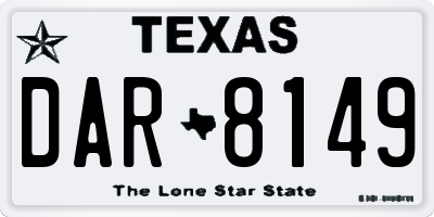 TX license plate DAR8149