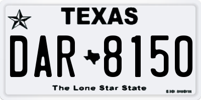 TX license plate DAR8150