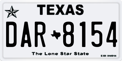 TX license plate DAR8154