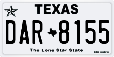 TX license plate DAR8155