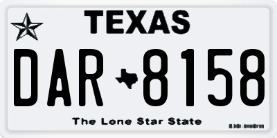 TX license plate DAR8158