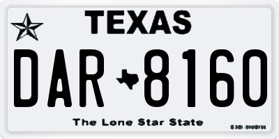 TX license plate DAR8160