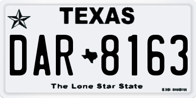 TX license plate DAR8163