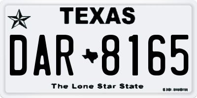 TX license plate DAR8165