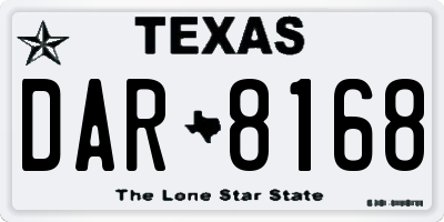 TX license plate DAR8168