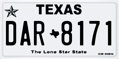 TX license plate DAR8171