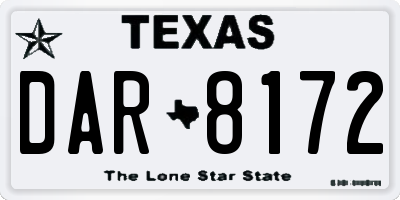 TX license plate DAR8172