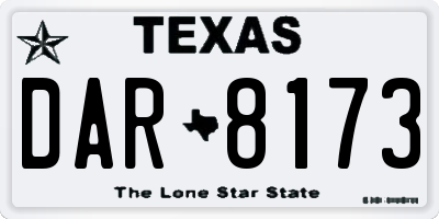 TX license plate DAR8173