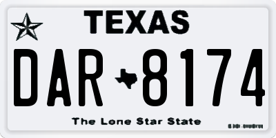 TX license plate DAR8174