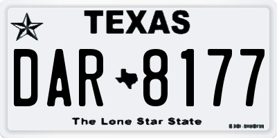 TX license plate DAR8177