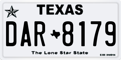 TX license plate DAR8179