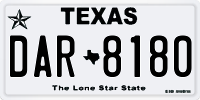 TX license plate DAR8180