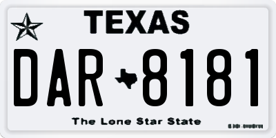 TX license plate DAR8181