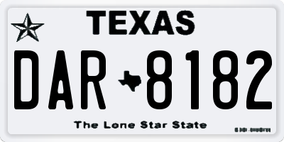 TX license plate DAR8182