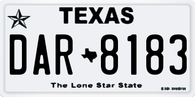 TX license plate DAR8183