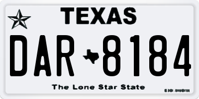 TX license plate DAR8184