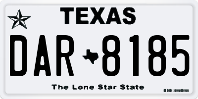 TX license plate DAR8185