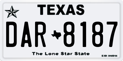 TX license plate DAR8187