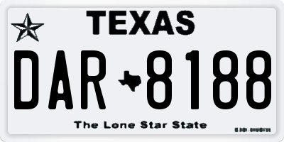 TX license plate DAR8188