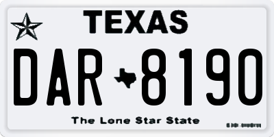 TX license plate DAR8190