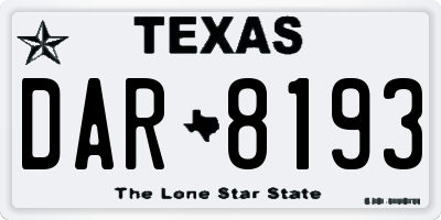 TX license plate DAR8193