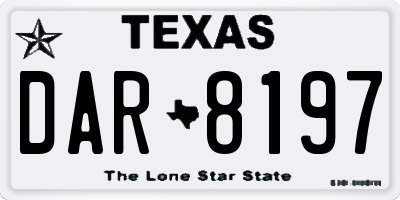 TX license plate DAR8197
