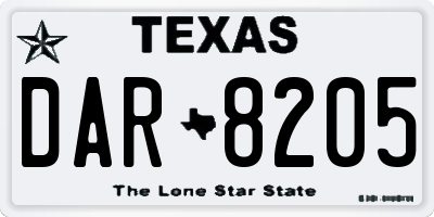 TX license plate DAR8205