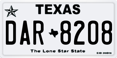 TX license plate DAR8208