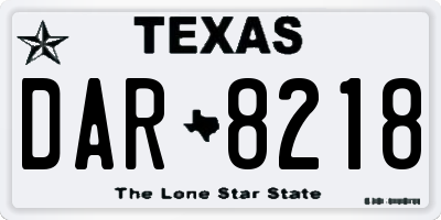 TX license plate DAR8218