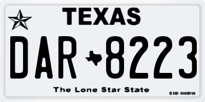 TX license plate DAR8223