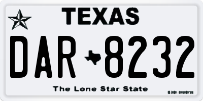 TX license plate DAR8232