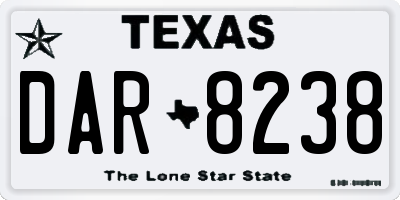 TX license plate DAR8238