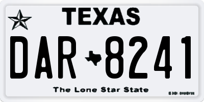 TX license plate DAR8241