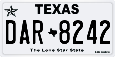 TX license plate DAR8242