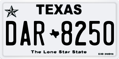 TX license plate DAR8250