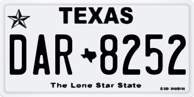 TX license plate DAR8252