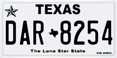 TX license plate DAR8254