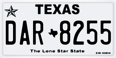 TX license plate DAR8255