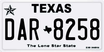 TX license plate DAR8258